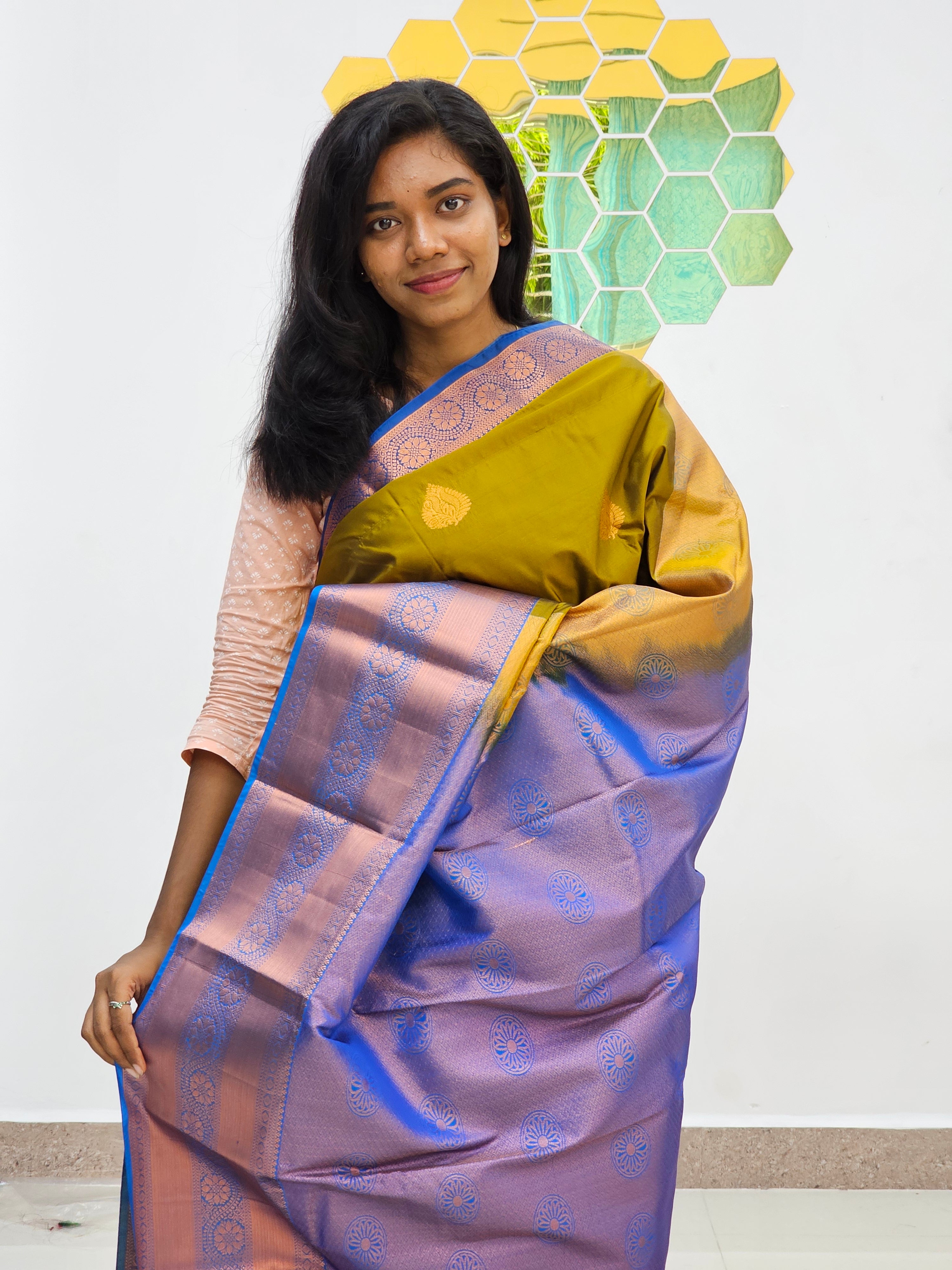 Kanchipuram Blended Fancy Butta Silk Sarees 030