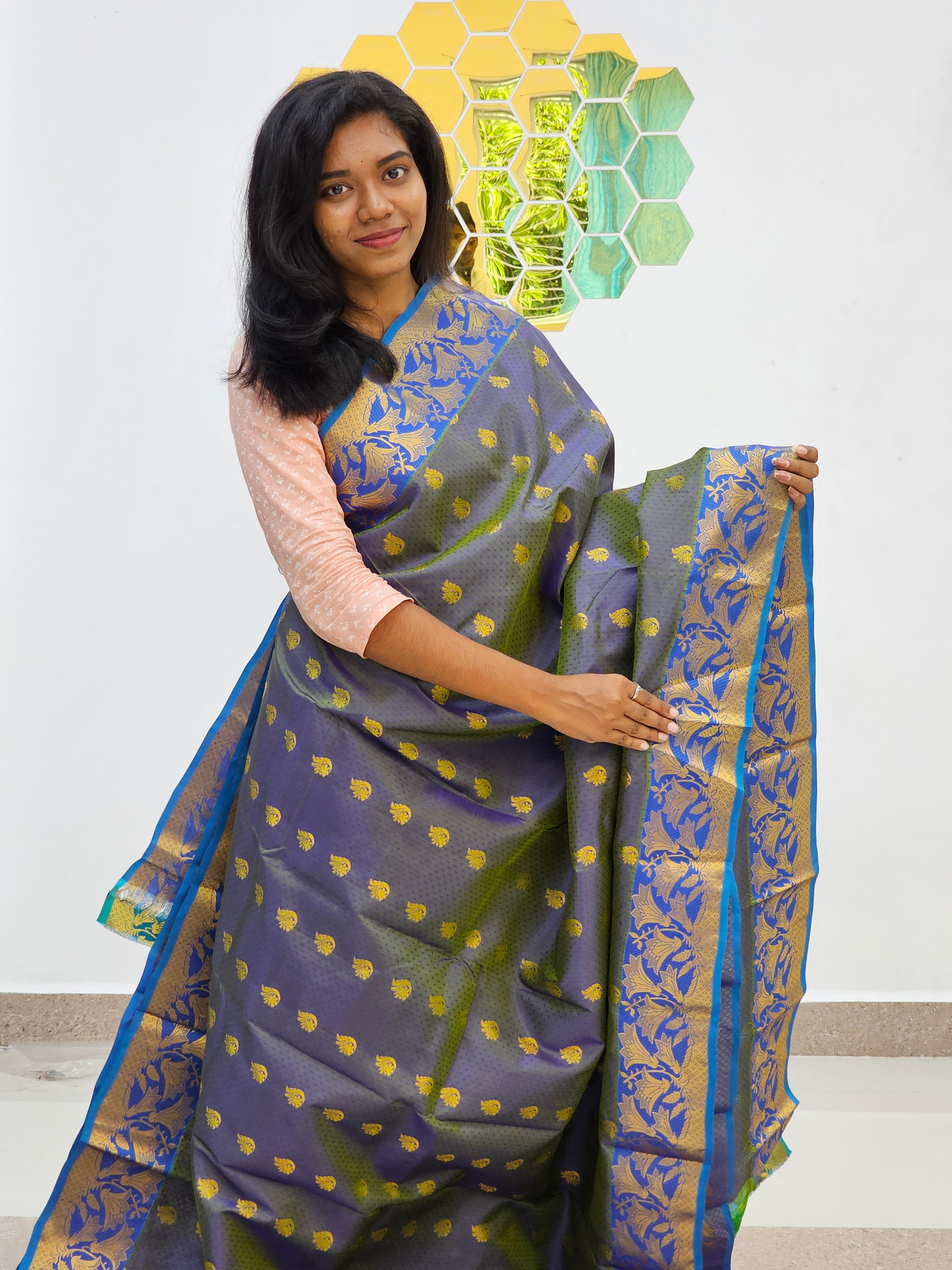 Kanchipuram Blended Fancy Butta Silk Sarees 035