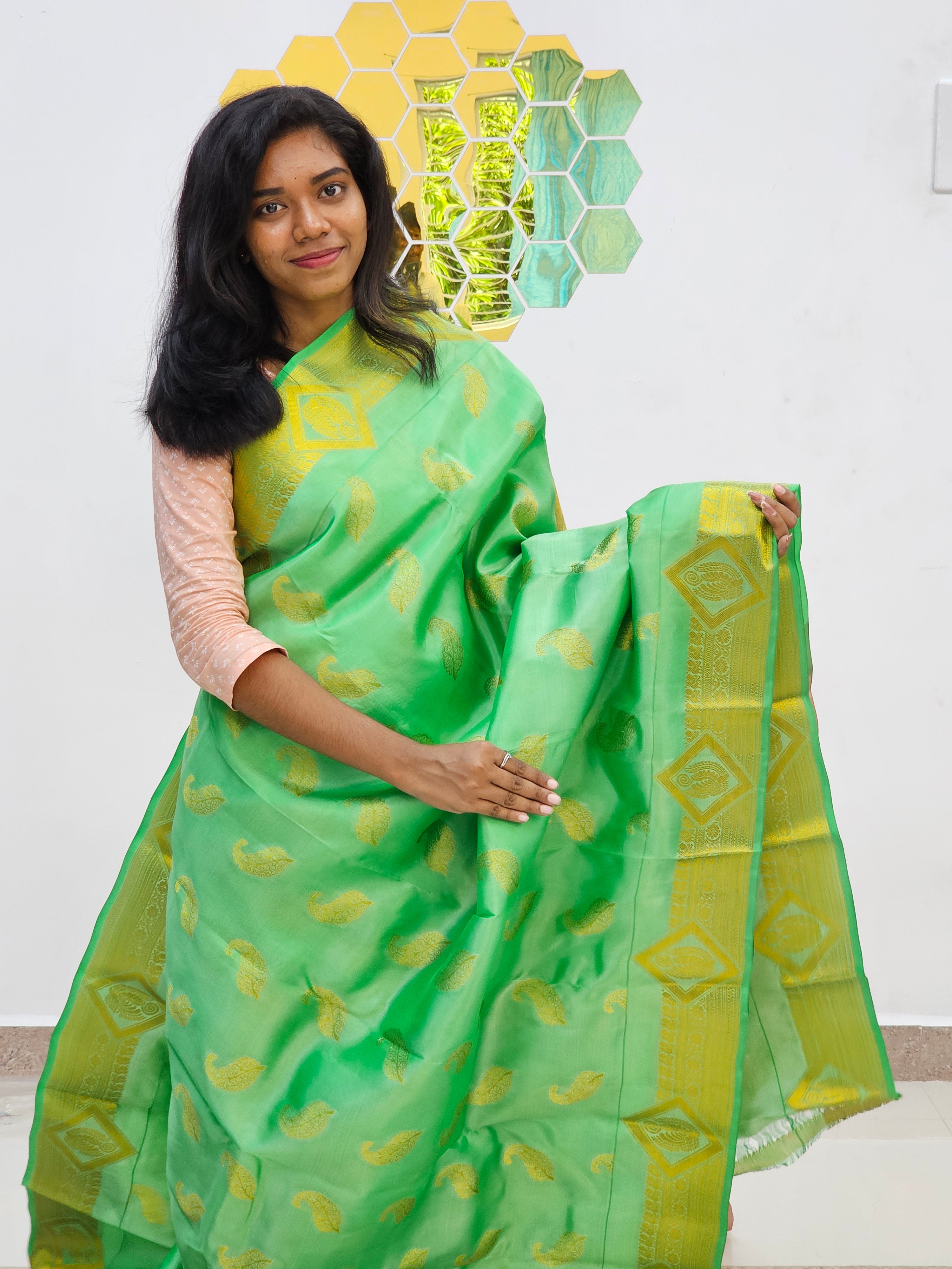 Kanchipuram Blended Fancy Butta Silk Sarees 037