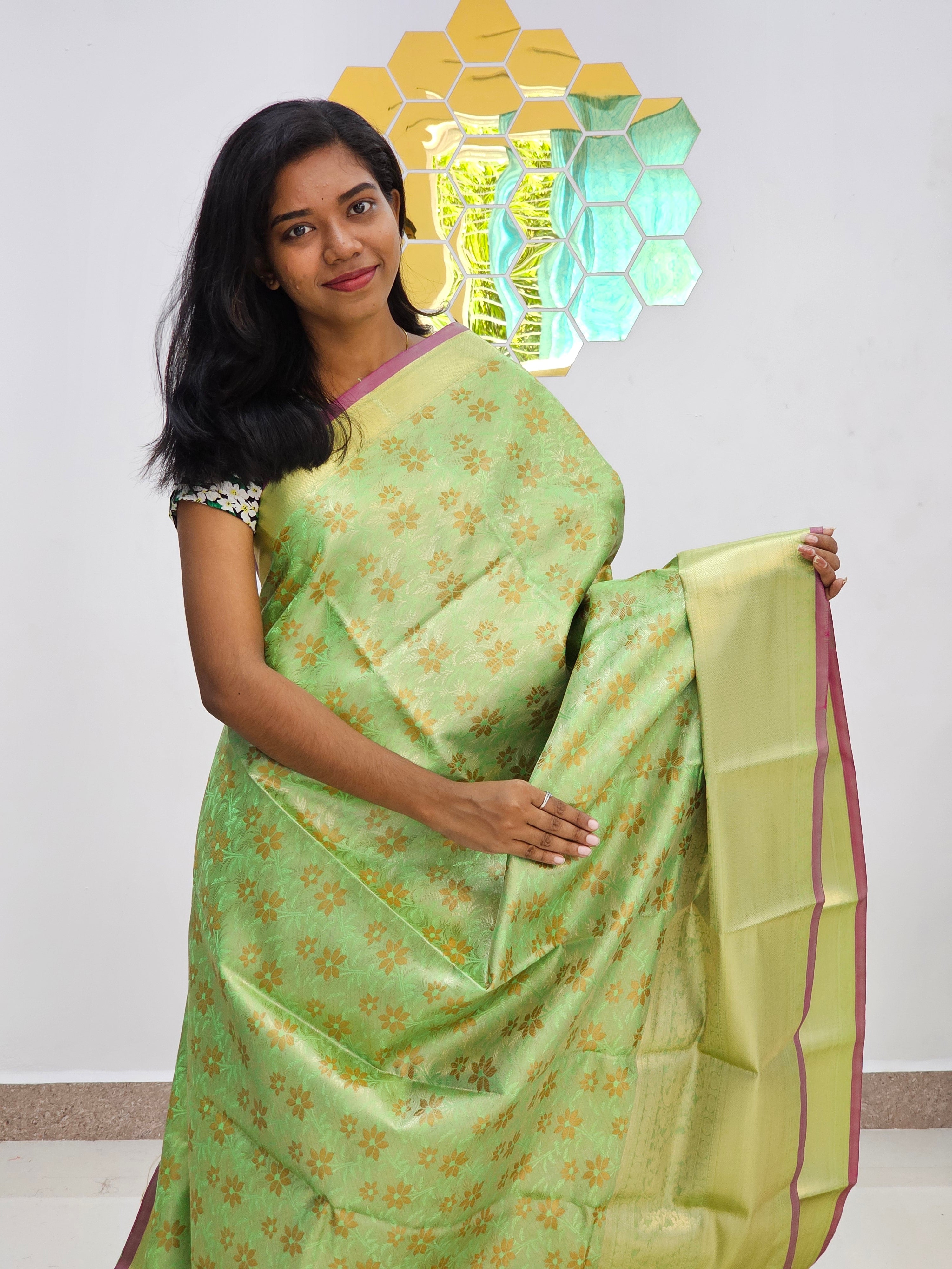 Kanchipuram Blended Fancy Butta Silk Sarees 63
