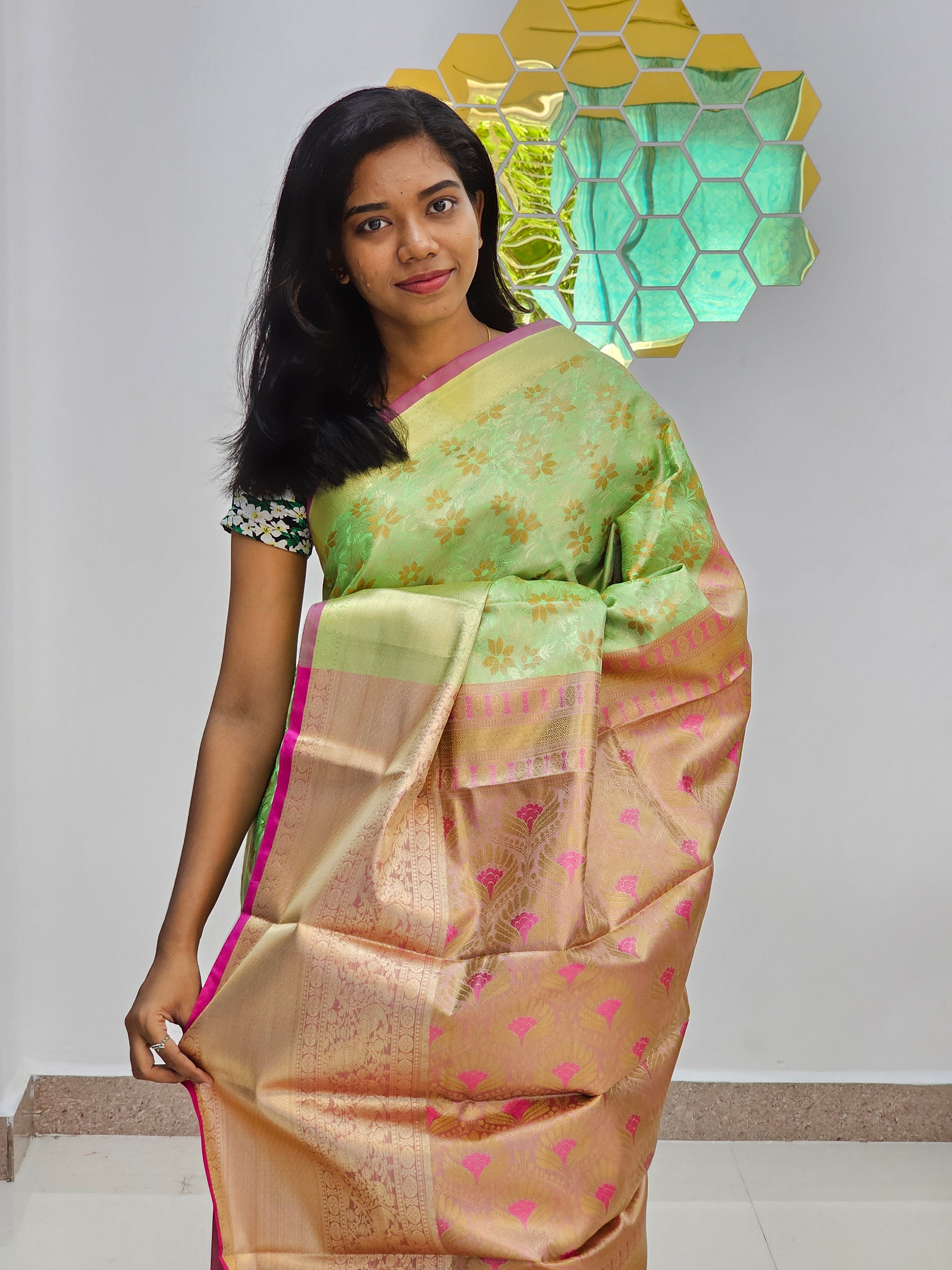 Kanchipuram Blended Fancy Butta Silk Sarees 63