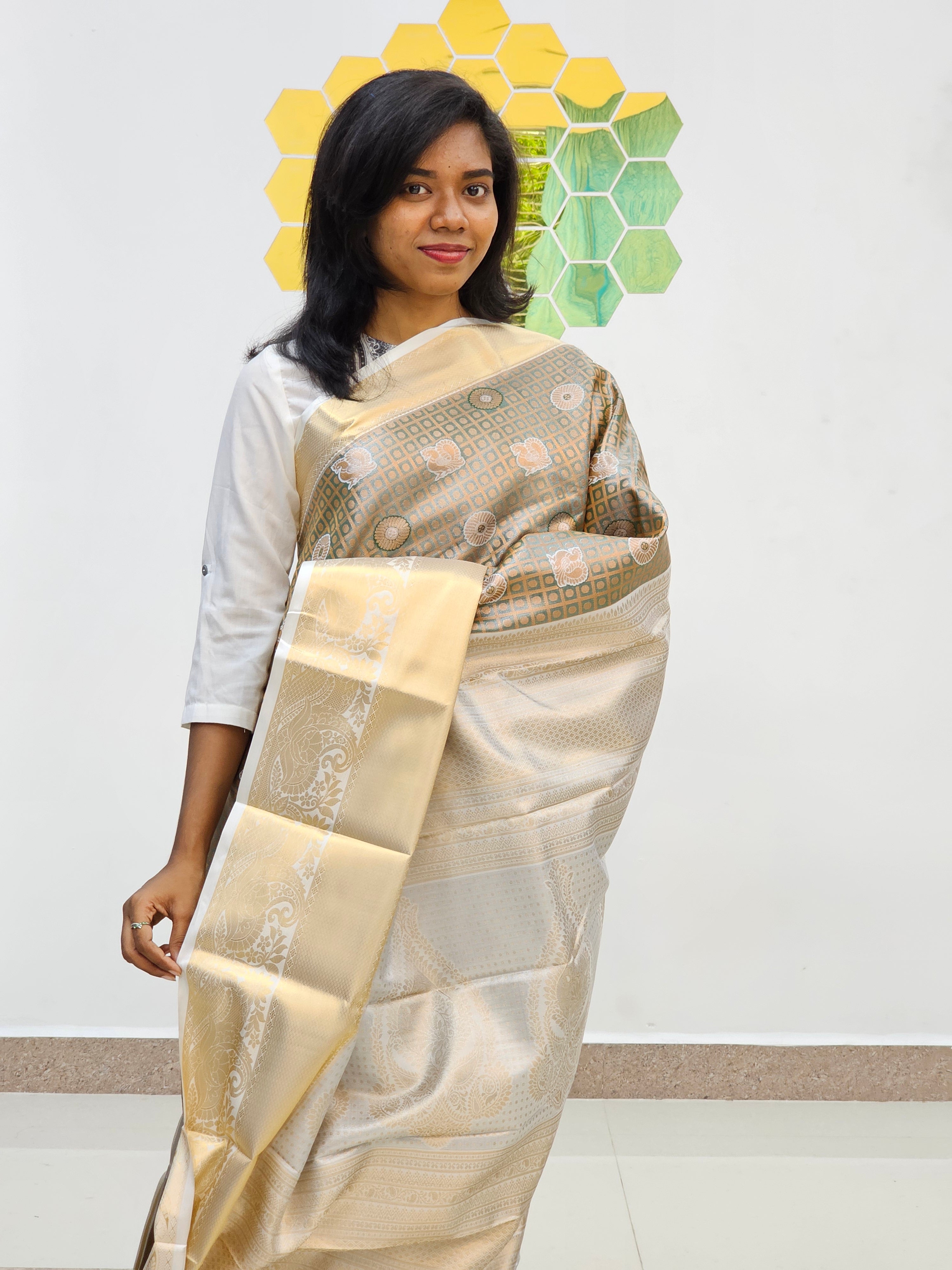 Kanchipuram Blended New Fancy Silk Sarees 073