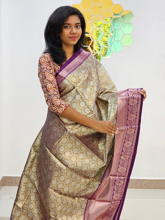 Kanchipuram Blended Trendy Tissue Silk Sarees 135