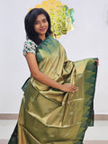 Kanchipuram Blended Fancy Bridal Silk Saree 027