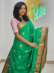 Kanchipuram Blended Fancy Bridal Silk Saree 112