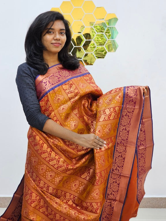 Kanchipuram Blended Mini Bridal Silk Saree 876