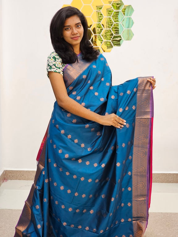 Kanchipuram Blended Fancy Silk Saree 1058