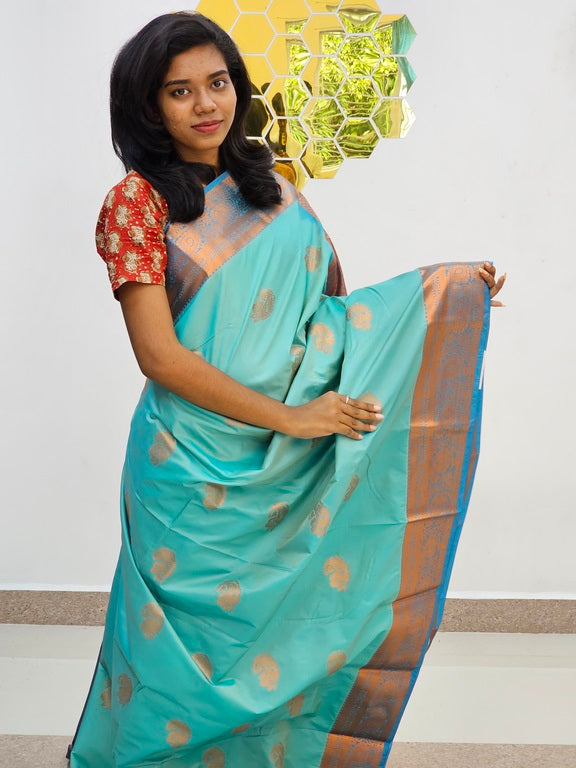 Kanchipuram Blended Fancy Silk Saree 1079