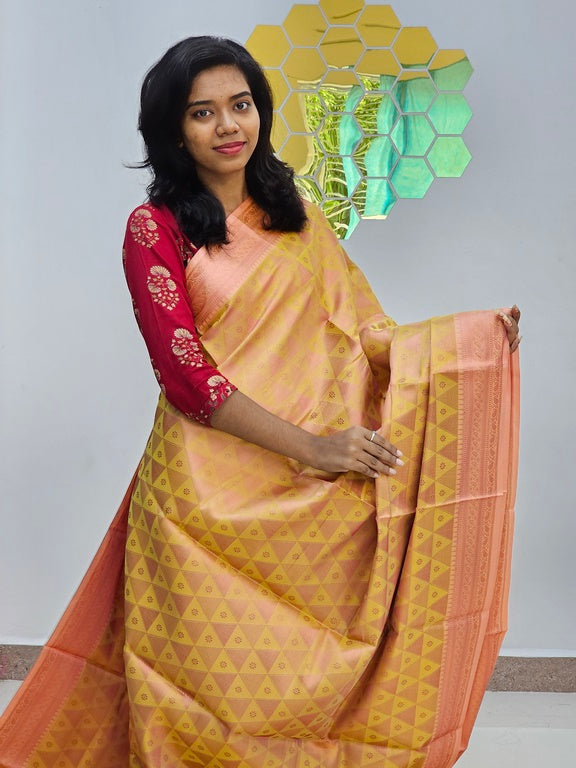 Kanchipuram Blended Gifted Embossed Silk Saree 1030