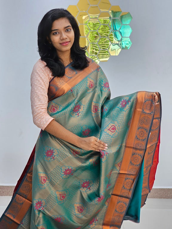 Kanchipuram Blended Mini Bridal silk Saree 120