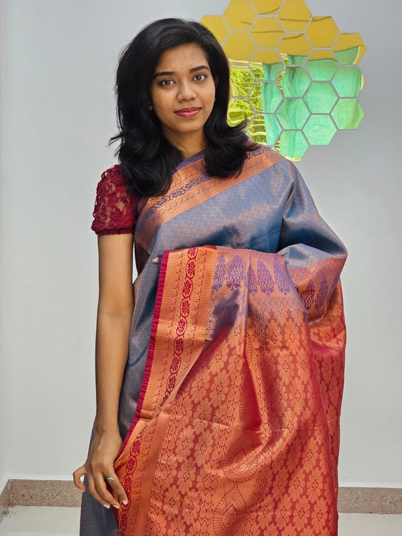 Kanchipuram Blended Bridal silk Saree 091