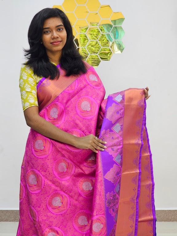 Kanchipuram Blended Mini Bridal silk Saree 140