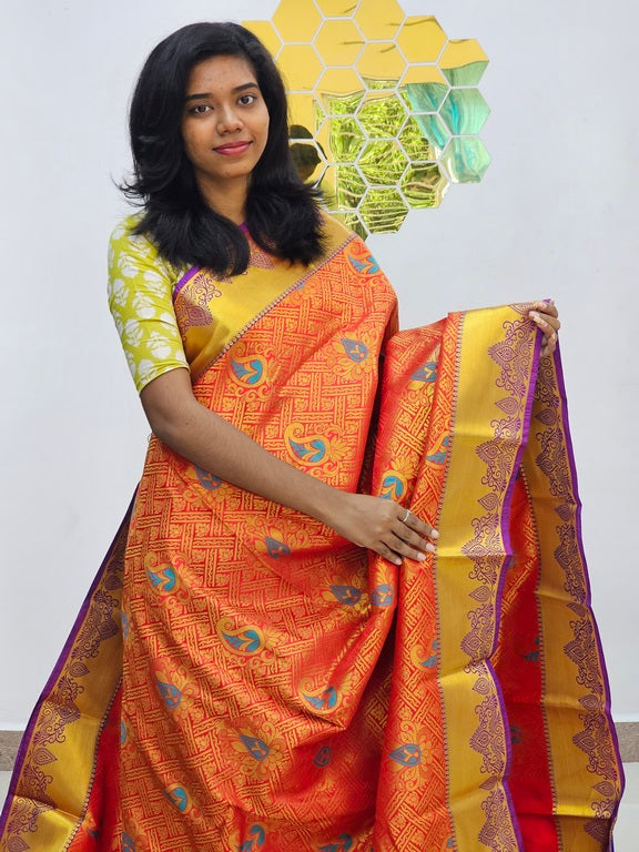 Kanchipuram Blended Mini Bridal Silk Saree 148