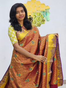 Kanchipuram Blended Mini Bridal Silk Saree 150