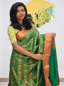 Kanchipuram Blended Mini Bridal Silk Saree 153