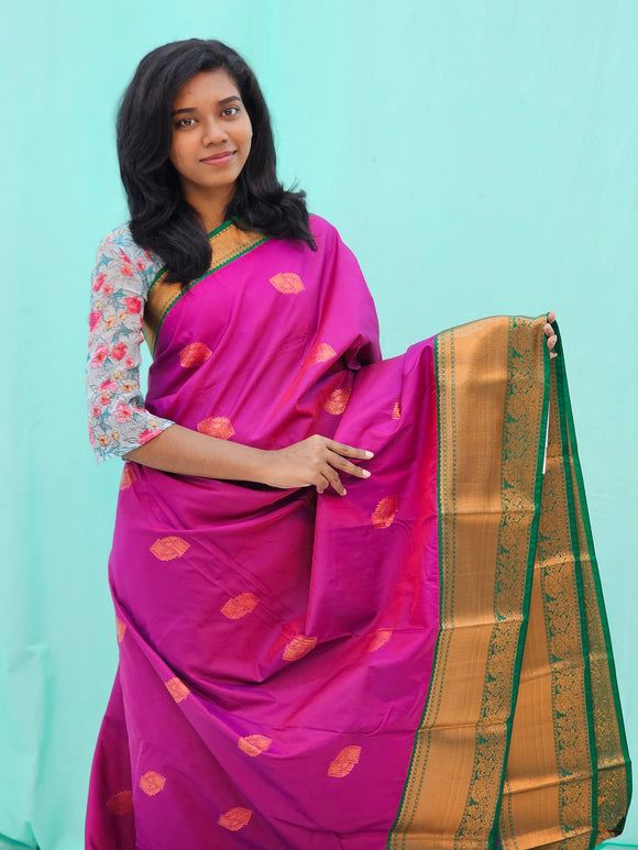 Kanchipuram Blended New Mini Fancy Silk Saree 965