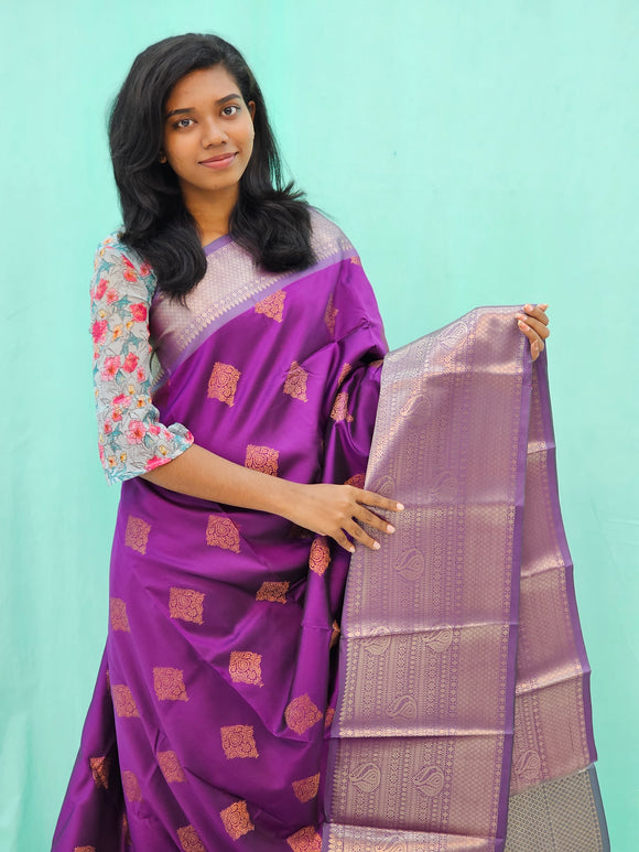 Kanchipuram Blended New Mini Fancy Silk Saree 968