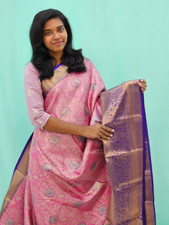 Kanchipuram Blended Mini Tissue  Silk Saree 163