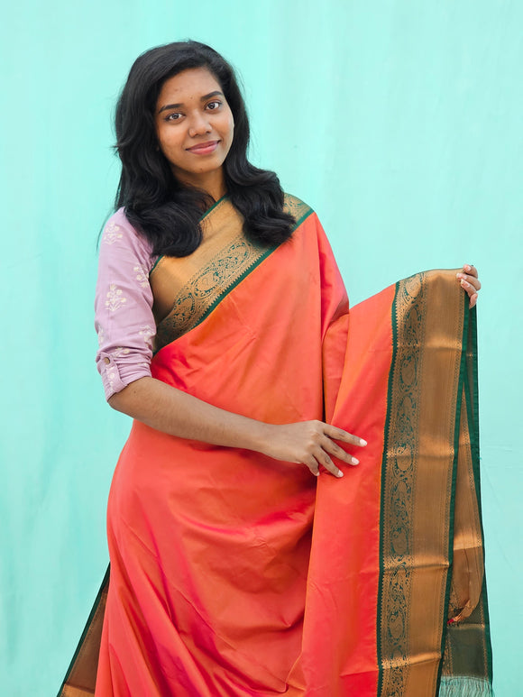 Kanchipuram Blended Fancy Korvai Silk Saree 1225