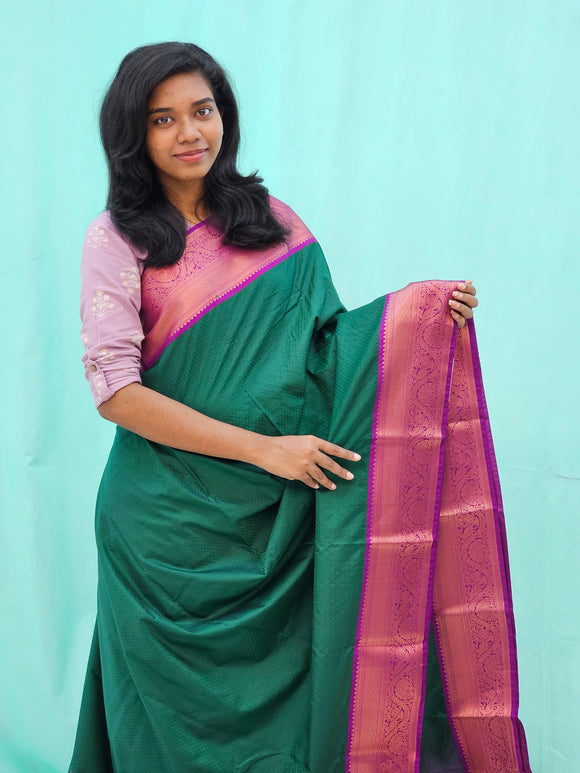 Kanchipuram Blended Fancy Korvai Silk Saree 1233