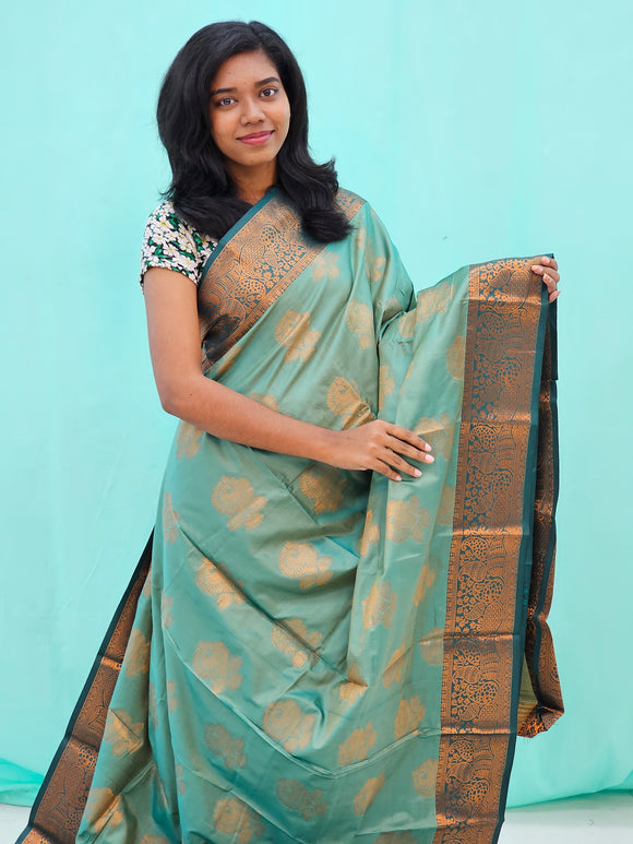 Kanchipuram Blended New Fancy Silk Sarees 424