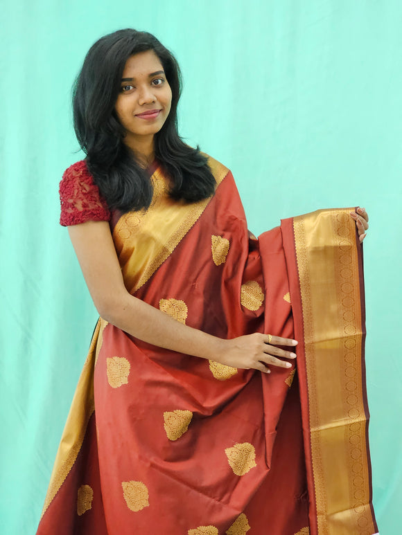 Kanchipuram Blended Mini Fancy Silk Saree 993