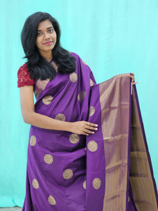 Kanchipuram Blended Mini Fancy Silk Saree 1001