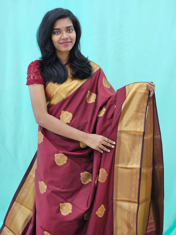 Kanchipuram Blended Mini Fancy Silk Saree 1004