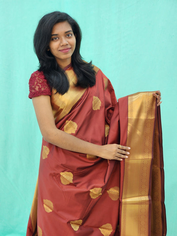 Kanchipuram Blended Mini Fancy Silk Saree 1011