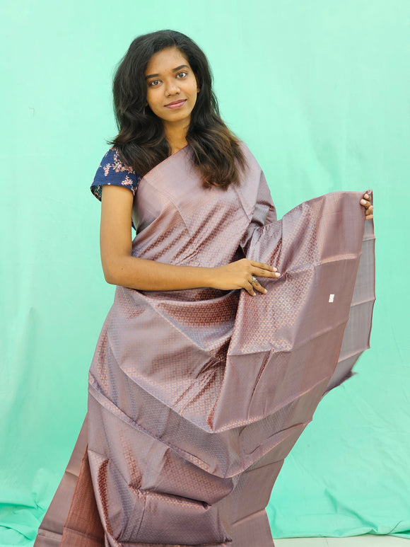 Kanchipuram Blended Copper Fancy Silk Saree 006