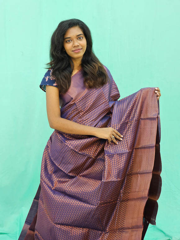 Kanchipuram Blended Copper Fancy Silk Saree 012