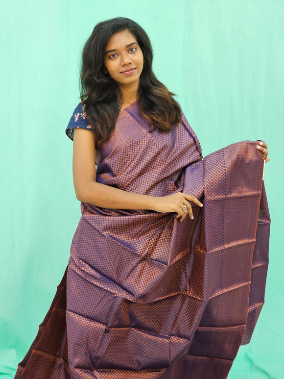 Kanchipuram Blended Copper Fancy Silk Saree 015