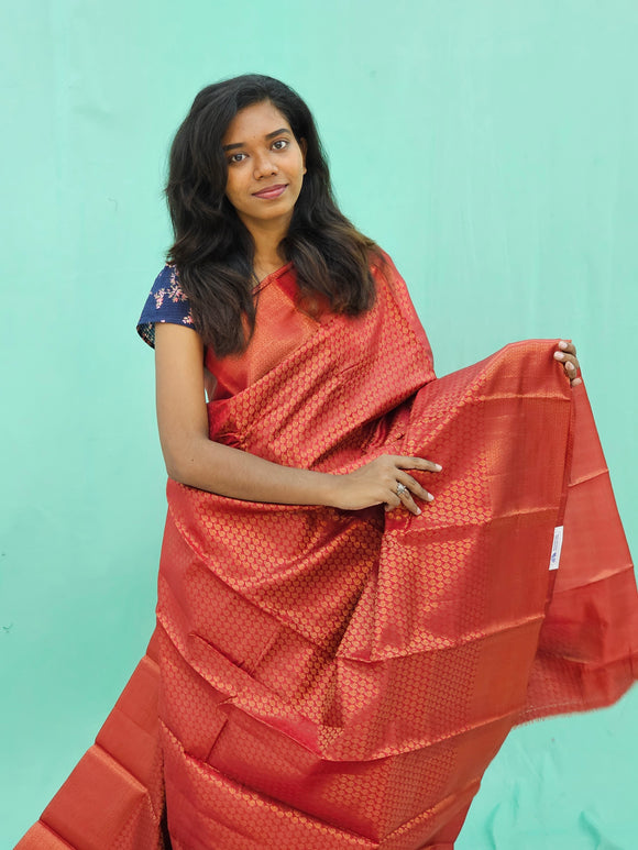 Kanchipuram Blended Copper Fancy Silk Saree 019