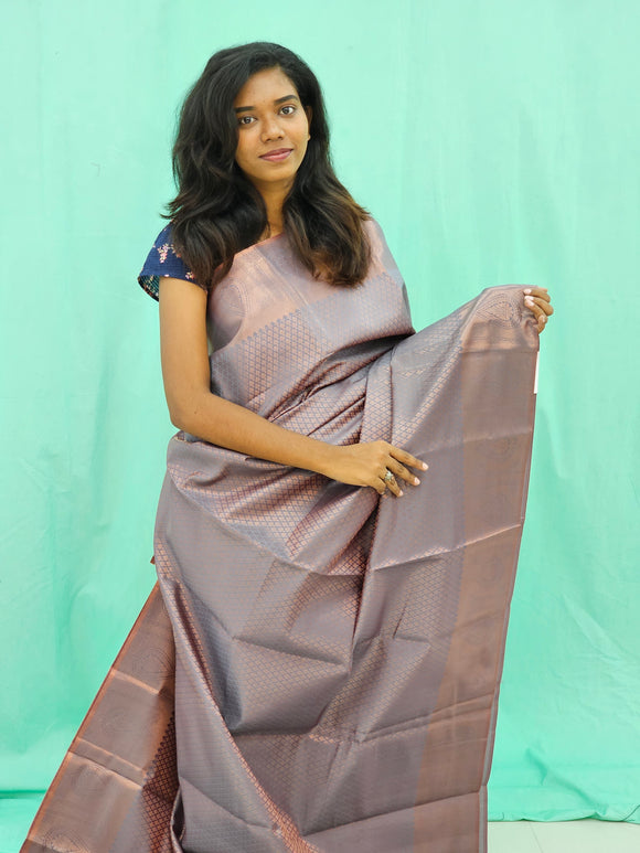 Kanchipuram Blended Copper Fancy Silk Saree 020