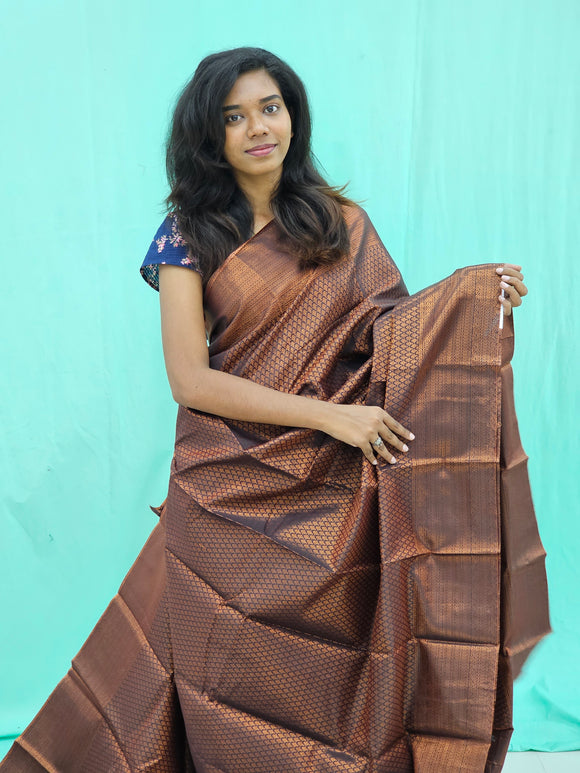 Kanchipuram Blended Copper Fancy Silk Saree 023