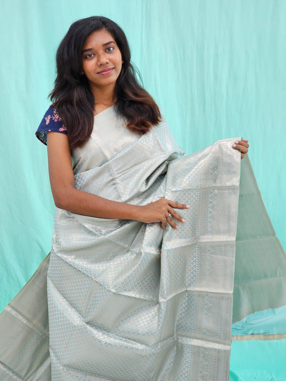 Kanchipuram Blended Self Tissue Silk Saree 025