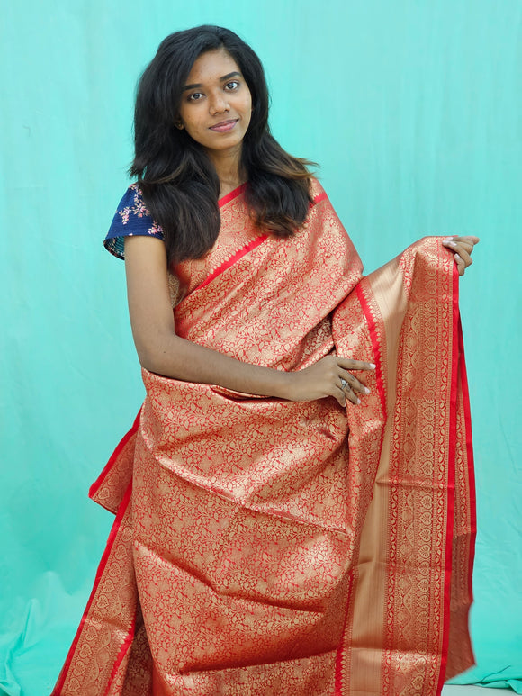 Kanchipuram Blended Mini Bridal  Silk Saree 172