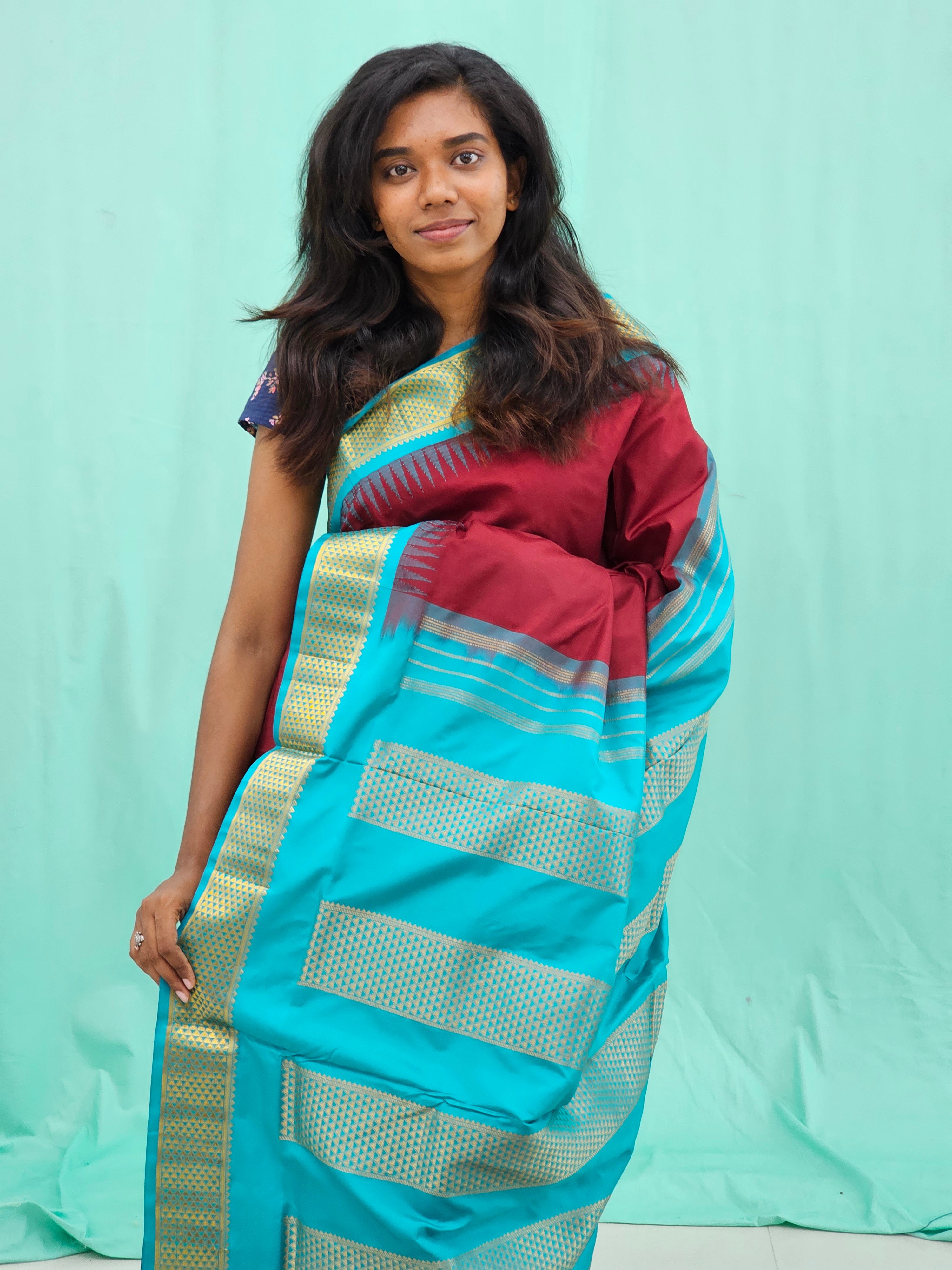 Kanchipuram Pure 9 Yards Korvai Silk Saree 003