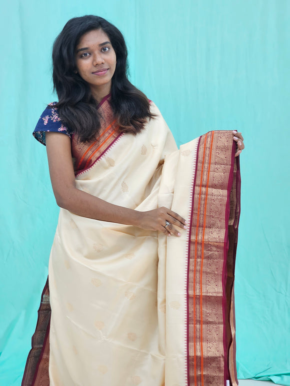 Kanchipuram Pure Fancy Korvai Silk Saree 003