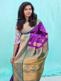 Kanchipuram Blended Mini Bridal Silk Saree 175