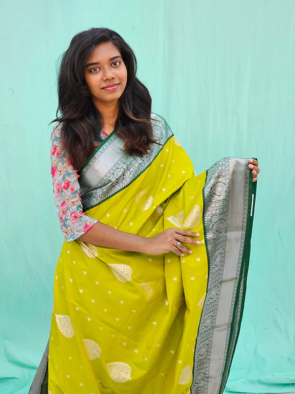 Kanchipuram Blended Mini Bridal Silk Saree 176