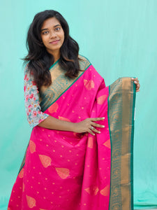 Kanchipuram Blended Mini Bridal Silk Saree 178