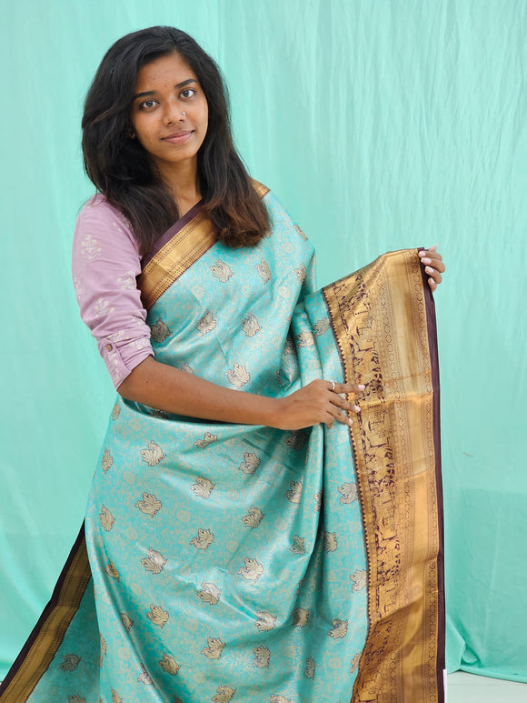 Kanchipuram Blended Trendy Tissue Silk Saree 052