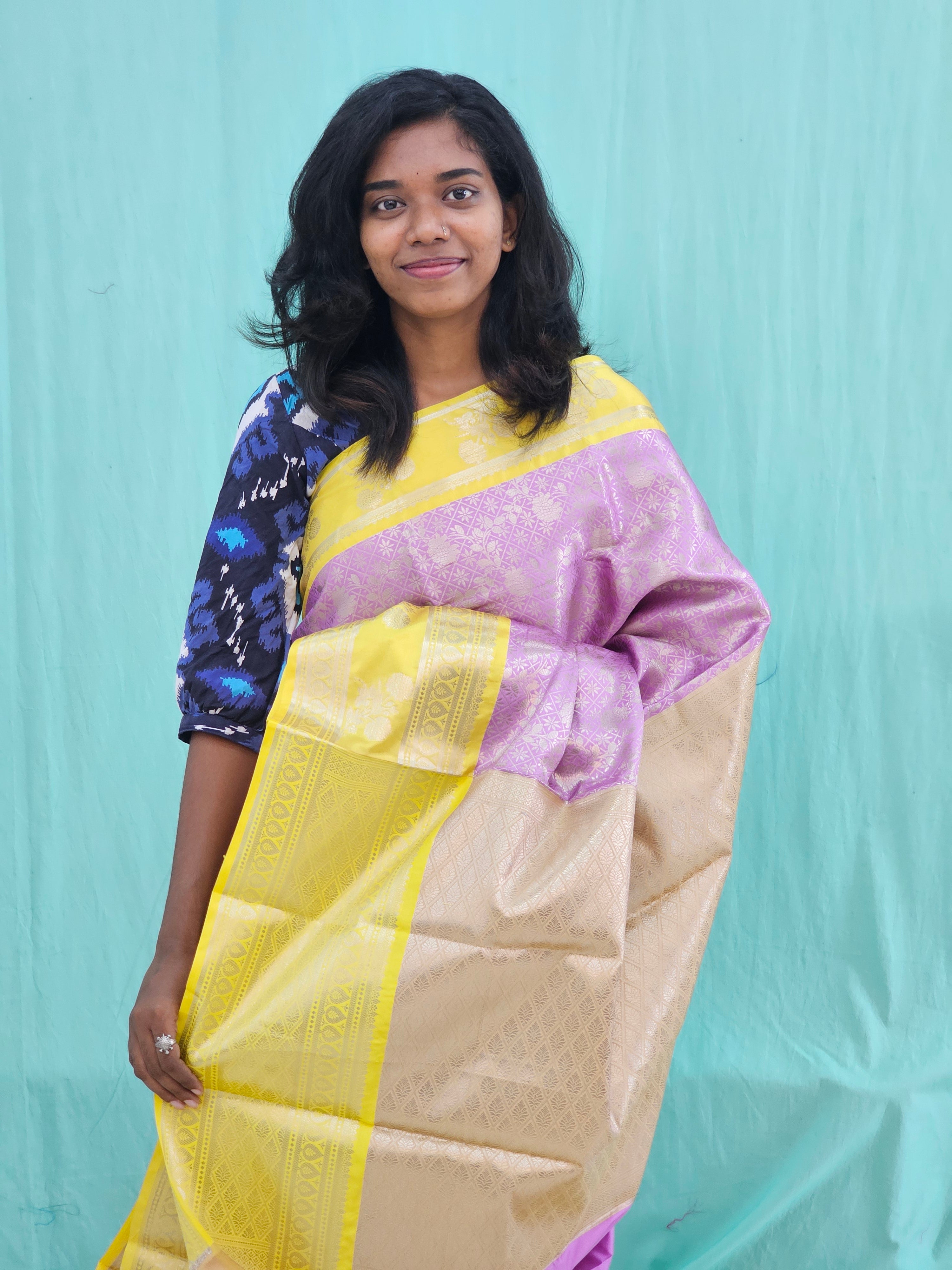 Kanchipuram Blended Mini Bridal Silk Saree 226