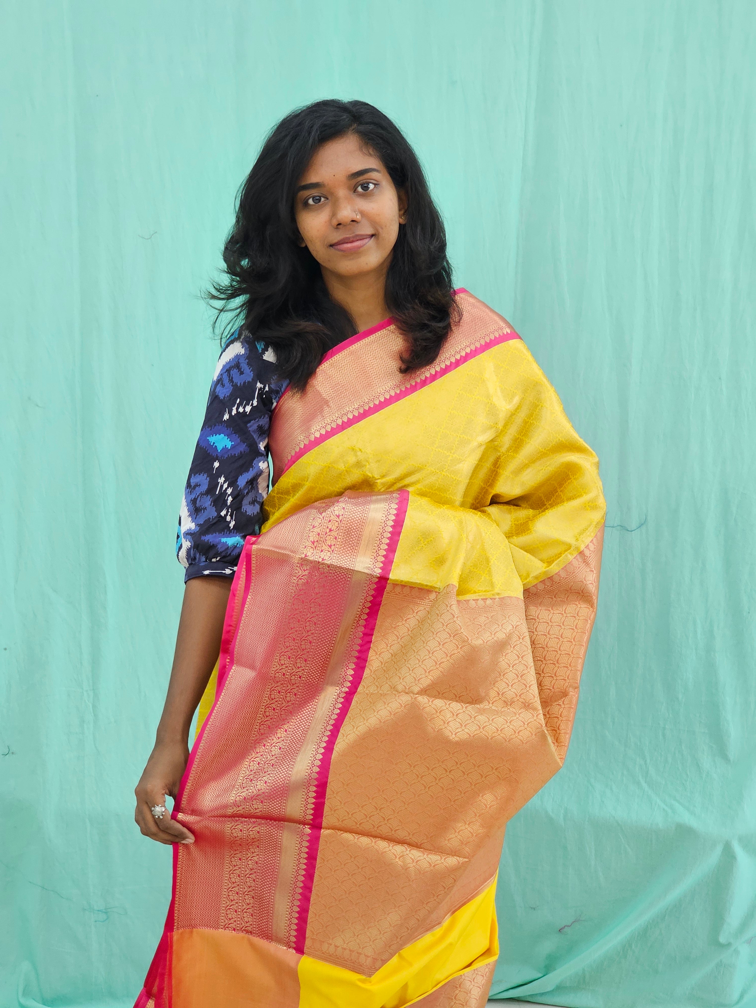 Kanchipuram Blended Mini Bridal Silk Saree 230