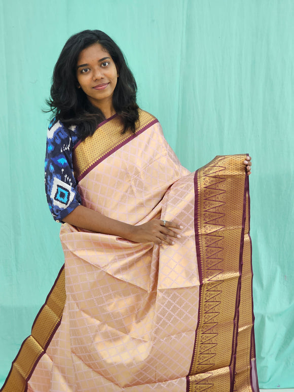 Kanchipuram Blended Mini Bridal Silk Saree 231