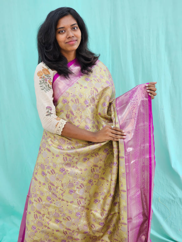 Kanchipuram Blended Grand Tissue Silk Saree 020