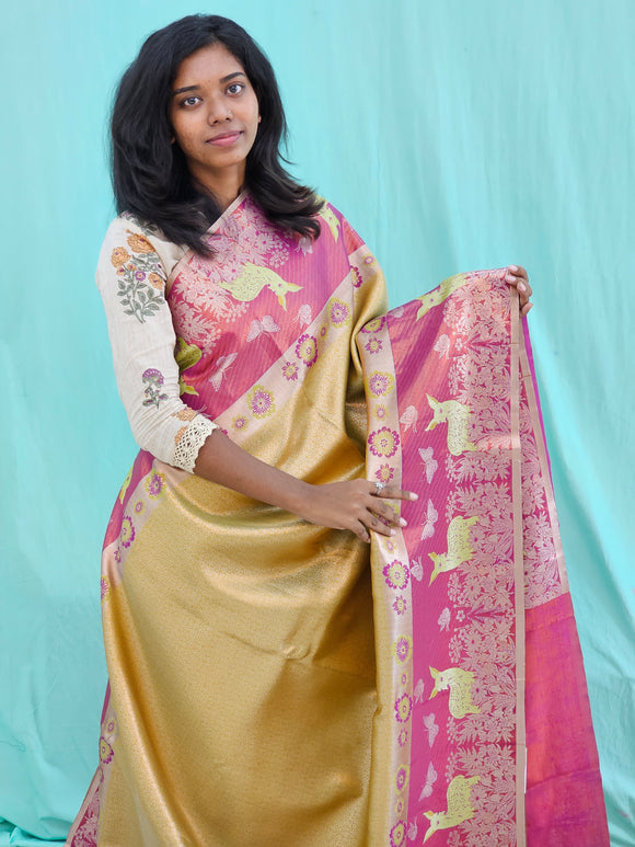 Kanchipuram Blended Grand Tissue Silk Saree 034