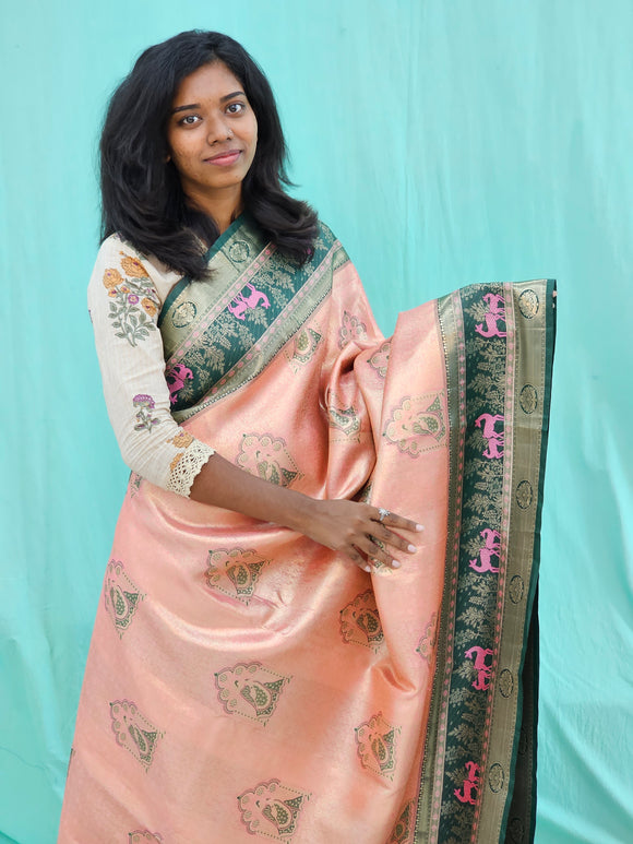 Kanchipuram Blended Grand Tissue Silk Saree 035