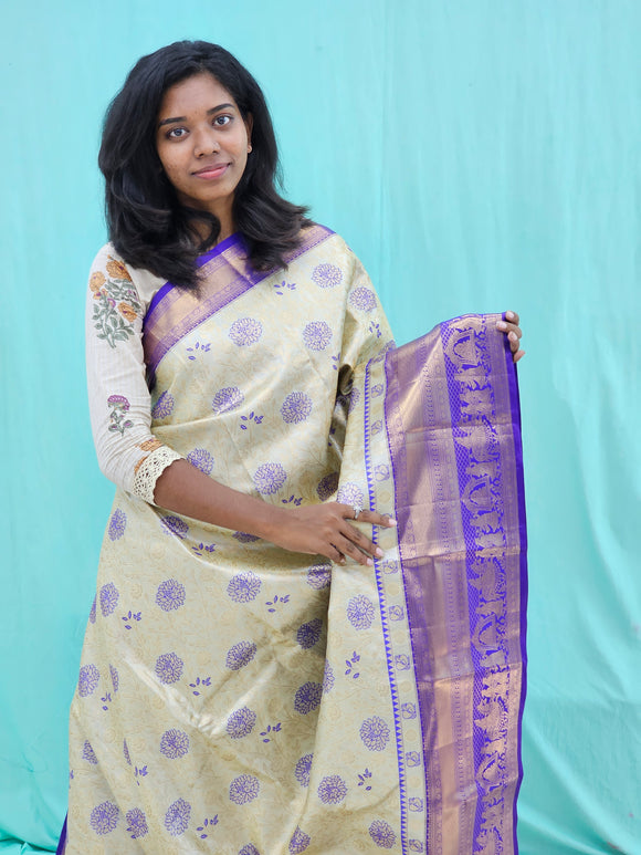 Kanchipuram Blended Grand Tissue Silk Saree 049